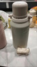 CLCEY保溫杯304便攜大容量手提保溫壺學(xué)生兒童水杯泡茶杯戶外旅行水壺 奶白色 600毫升【提手加隨機(jī)背帶一蓋兩用】 曬單實(shí)拍圖
