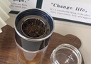 虎牌香港直郵虎牌（TIGER）雙層隔熱玻璃杯茶水分離男女式泡花茶水杯 夜華黑 280ml 曬單實(shí)拍圖