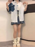莜仙格女士夏季穿搭一整套女士2025新款韓版洋氣襯衫吊帶顯瘦牛仔短褲女 襯衫+吊帶+短褲 M 建議 95-105斤 曬單實(shí)拍圖