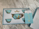 永豐源（auratic） 西湖藍6/7/8/9頭茶具 陶瓷高檔茶壺蓋碗功夫茶具套裝 七夕禮物 套裝(茶壺組) 6頭 曬單實(shí)拍圖