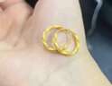 老廟黃金耳環(huán)足金女莫比烏斯金耳飾簡(jiǎn)約耳飾送女友送老婆生日禮物 莫比烏斯耳環(huán)約1.8g+禮盒 曬單實(shí)拍圖
