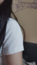 夢(mèng)特嬌莫代爾棉短袖女士洋氣款白色上衣修身內搭薄款螺紋基礎打底衣四季 曬單實(shí)拍圖