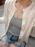 Calvin KleinJeans25早秋新款女士亞麻混紡ck通勤修身圓領(lǐng)針織開衫44C312G YC9-牛乳白 XS 曬單實拍圖