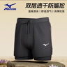美津濃（MIZUNO）泳褲男防尷尬溫泉沙灘短褲雙層大碼泳鏡泳帽三件套裝備3122黑3XL 曬單實(shí)拍圖