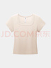 蕉內【趙露思同款】涼皮501Cool女士方領(lǐng)修身肌底衣顯瘦顯白保濕T恤女 【趙露思同款】奶油白 L 曬單實(shí)拍圖