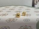 世紀緣可愛貓黃金耳飾古法足金貓爪耳釘送女友生日禮物 約0.75g 曬單實拍圖