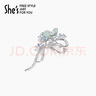 She's茜子巴比耶薔薇花朵蝴蝶結(jié)胸針高檔女士胸花生日禮物送女友 曬單實(shí)拍圖