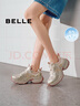 百麗（Belle）透氣網(wǎng)老爹鞋女2025春新商場同款厚底增高休閑鞋D7S1DBM5 金色 36 (230mm) 曬單實拍圖