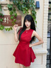 RICH IN CHEESE舒胡蕾 生日裙【系列合集】法式赫本風(fēng)西裝收腰連衣女夏季高級感 無(wú)袖短裙【紅色】 M （100-110斤） 曬單實(shí)拍圖