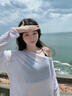 oein防曬罩衫夏季女白色純欲辣妹裝上衣海邊半透明外搭罩衫微胖空調(diào)衫 雪紡長(zhǎng)袖-白色 曬單實(shí)拍圖