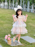 G.DUCKKIDS女童連衣裙夏季草莓甜心洛麗塔公主裙兒童小女孩泡泡袖生日禮服 粉色 140 建議身高130cm 10-11歲cm 曬單實(shí)拍圖