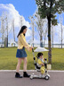 卡布豆兒童嬰兒玩具寶寶三合一可坐嬰幼兒小孩玩具車寶寶專用生日禮物 M6咖色升級軟座/遮陽棚款+可剎車 曬單實(shí)拍圖