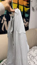 無(wú)印良品（MUJI）女式 柔軟針織 前開睡衣套裝 煙熏藍(lán)色 S-M 曬單實(shí)拍圖