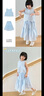 ELLE KIDS童裝 法式撞色刺繡度假女童夏季新款無(wú)袖背心/半身裙可選 藍(lán)色-背心 130 曬單實(shí)拍圖