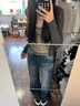 夢(mèng)琪嵐美式復古低腰闊腿微喇牛仔褲女春夏款辣妹顯瘦不貼腿直筒喇叭褲子 復古藍長(cháng)褲 L 建議105斤-115斤 曬單實(shí)拍圖