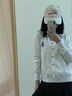 MEOD精致刺繡小熊針織開衫女春秋2025新款單排扣圓領(lǐng)長(zhǎng)袖毛衣外套 奶白色 奶白色 M 曬單實(shí)拍圖