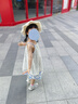瑪米瑪卡（MOMOCO）女童裙子兒童夏裝夏季新款童裝韓版公主連衣裙 藍白 120 曬單實拍圖