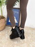 啄木鳥(niǎo)內增高女鞋10cm超高跟厚底春夏新款坡跟旅游鞋真皮百搭松糕小白鞋 黑色R 真皮加絨 37 曬單實(shí)拍圖