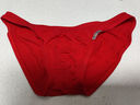 無(wú)畏船長(cháng)（BRAVEPERSON）男士低腰性感莫代爾短褲 純色透氣運動(dòng)緊身薄款U凸囊袋三角內褲 紅色 S 曬單實(shí)拍圖