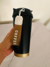 富光拾喜咖啡杯保溫杯便攜式簡(jiǎn)約316不銹鋼無(wú)縫內膽學(xué)生男女吸管隨行杯子 黑色（陶瓷內膽）520ml 曬單實(shí)拍圖