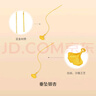 周六福（ZLF） 黃金耳飾女款足金秋日物語系列百搭銀杏耳墜送女友 計價 一對-1.57g 曬單實拍圖