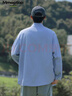 MMOPTOP日系復(fù)古潮牌長袖條紋襯衫男士春秋季寬松休閑外套6063淺藍(lán)L 曬單實(shí)拍圖