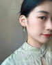 伊夢(mèng)嬌和田玉純銀水滴款耳扣女新中式國(guó)風(fēng)綠色玉石耳環(huán)耳墜耳飾生日禮物 【白玉款】 曬單實(shí)拍圖