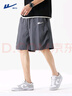 回力（Warrior）短褲男夏季美式工裝直筒五分褲子男士潮流運(yùn)動(dòng)休閑中褲 深灰 XL 曬單實(shí)拍圖