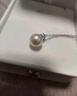 珍珠皇后18K金鑲鉆石吊墜 正圓強光akoya海水珍珠項鏈生日禮物女 曬單實(shí)拍圖