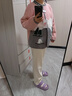 南叮雅格孕婦裝秋冬新款韓版甜美減齡撞色毛衣開(kāi)衫軟糯外套長(cháng)褲加厚兩件套 粉色開(kāi)衫+加絨杏色褲 L 曬單實(shí)拍圖