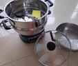 奧克斯（AUX）電炒鍋一體多用途鍋加深大容量大功率家用加厚304食品級(jí)不銹鋼多功能電煮鍋電蒸鍋火鍋電熱鍋 定時(shí)款-34cm雙籠【推薦6-10人】26L 曬單實(shí)拍圖