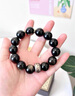 金曜石本命佛手鏈黑曜石手串生日禮物七夕送爸爸男友老公 虛空藏-生肖【?；ⅰ?精美禮品盒 14mm珠徑 曬單實(shí)拍圖