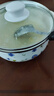 歐麗家琺瑯搪瓷碗帶蓋泡面碗保鮮碗湯碗燉湯碗可電磁爐加熱湯鍋雙耳鍋 紫蘭花 20cm 曬單實(shí)拍圖