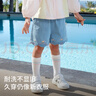 戴維貝拉【商場同款】兒童褲子夏裝女童棉花邊甜美牛仔短褲 曬單實拍圖