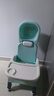 Joying Baby寶寶洗頭躺椅可折疊吃飯餐椅嬰兒童家用塑料靠背座椅子叫叫小板凳 青色+輪【洗頭餐椅叫叫椅3合1】 曬單實(shí)拍圖