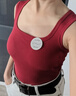 莫代爾酒紅色u型美背自帶胸墊背心女夏季內(nèi)搭無袖t恤外穿辣妹短款上衣 曬單實拍圖
