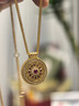 老鋪黃金古法手工足金項鏈 · 玫瑰花窗（1號）寶石吊墜（金鏈款） 中號肖邦鏈款金重約15.0g 曬單實(shí)拍圖