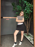 Calvin Klein運動25春夏女士美式潮流辣妹ck戶外運動網(wǎng)球裙短裙褲GWS5T901 UB1-太空黑 M 曬單實拍圖