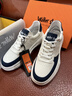 Walker Shop 2025新款夏季透氣男鞋休閑鞋軟厚底增高百搭小白鞋運動板鞋男 白藍(lán)色 41 曬單實拍圖