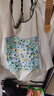 日系Ball Chain同款平替刺繡購物袋花藤腰果花系列【不含肩帶】 淺灰色【腰果花】/ 大號 曬單實(shí)拍圖