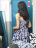 唐思薇法式辣妹小眾設計收腰顯瘦碎花吊帶連衣裙女夏2025抹胸純欲風(fēng)短裙 黑花連衣裙 M 【建議90-105斤】 曬單實(shí)拍圖