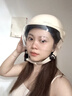 友柏3C認證男女通用電動車摩托車夏款輕便安全半盔 3C國標【卡其色+高清短鏡】A類萌萌熊 無護耳 曬單實拍圖