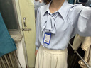 伯德小姐雪紡蝴蝶結襯衫女設計感職業(yè)正裝白色上衣面試套裝襯衣 CS14 霧霾藍長(cháng)袖【雪紡】可拆卸飄帶 L -適合110-120斤可穿 曬單實(shí)拍圖