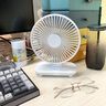 酷盟風(fēng)寶桌面風(fēng)扇臥室超靜音小型電風(fēng)扇臺式usb辦公室學(xué)生宿舍床上超長(cháng)續航智能定時(shí)可搖頭迷你便攜 冰川白【插電款】充插兩用 五檔大風(fēng)丨智能定時(shí) 曬單實(shí)拍圖