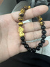 中國黃金足金招財貔貅黃金手鏈男黑曜石虎眼手串送男友老公生日 足金招財貔貅手串 曬單實拍圖