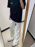MONPOC美式彎刀褲子男夏秋季潮流顯瘦直筒微喇運(yùn)動(dòng)休閑褲1109花灰色XL 曬單實(shí)拍圖