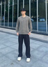 勁霸男裝（K-Boxing）【100%羊毛】秋冬圓領(lǐng)羊毛衫NYYN3557 草灰綠 XL 曬單實(shí)拍圖
