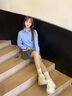 CARESS & KUDOS商場同款官方小ck小個子內(nèi)增高老爹鞋女2025新款春夏休閑運動鞋 米色內(nèi)增高 跟高9.5cm送女友禮物 37 曬單實拍圖