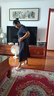 齊黛（QUEDIT）齊黛品牌真絲桑蠶絲連衣裙國際大牌2025春夏新款小個子媽媽A字裙 藏青印花 3XL /推薦125-140斤 曬單實拍圖