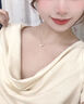 伊燦輕奢百分比水鉆仿珍珠項鏈女小眾設計高級鎖骨鏈2025新款爆款頸鏈 輕奢金色百分比水鉆珍珠項鏈 曬單實(shí)拍圖